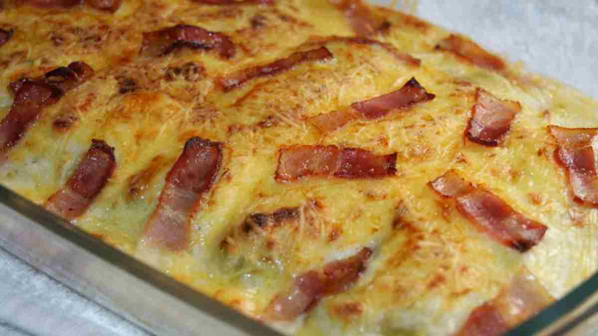 Cannellonis de chou gratinés au bacon